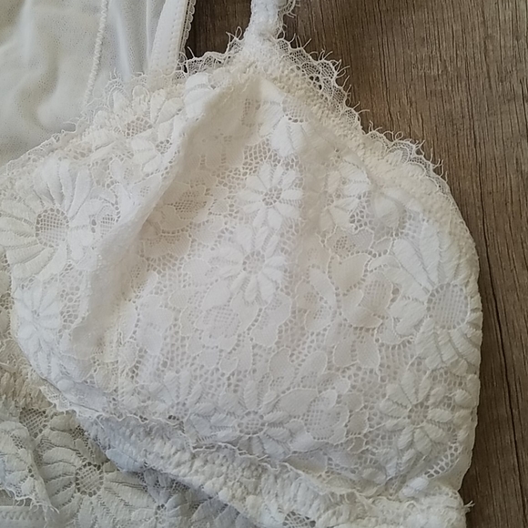 Aerie 3 Bralettes & Eyelet Lace Peplum Crop Top XL - Picture 11 of 14